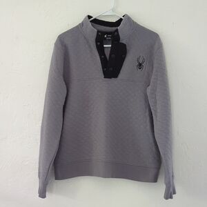 Gray pullover Spyder sweatshirt, men's size M but Unisex, Excellent Condition